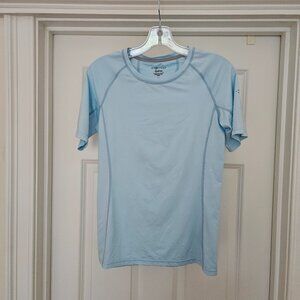 ExOfficio Sol Cool Light Blue Short Sleeve Tee, Women's Small